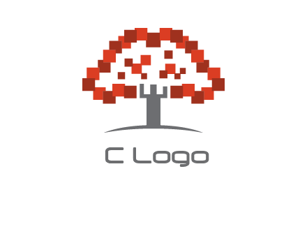 square pixels tree icon