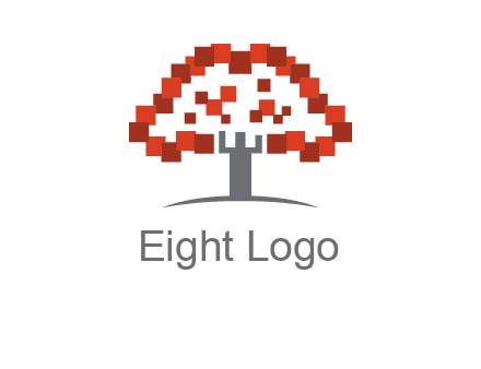 square pixels tree icon
