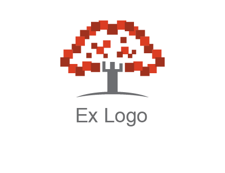 square pixels tree icon