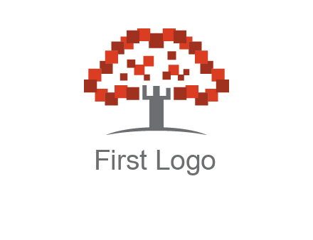 square pixels tree icon