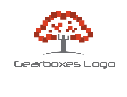 square pixels tree icon