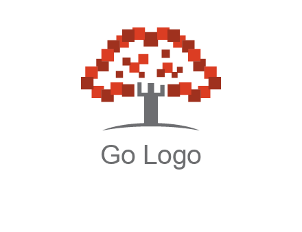 square pixels tree icon