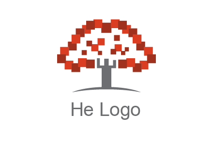 square pixels tree icon