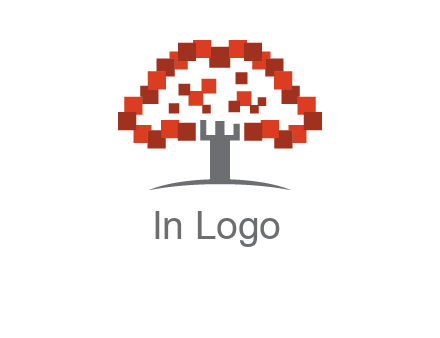 square pixels tree icon