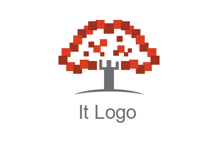 square pixels tree icon