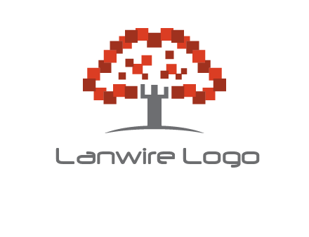 square pixels tree icon