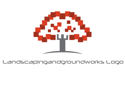 square pixels tree icon