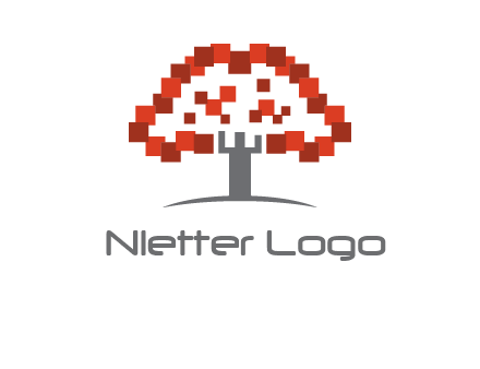 square pixels tree icon