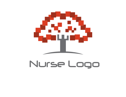 square pixels tree icon