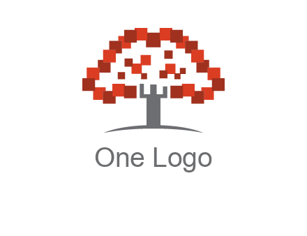 square pixels tree icon