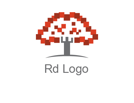 square pixels tree icon