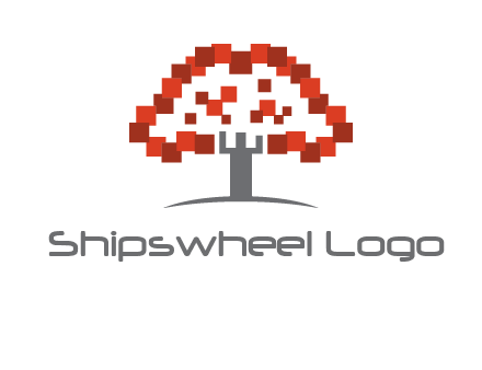 square pixels tree icon