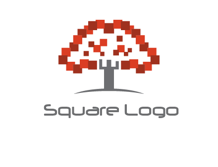 square pixels tree icon