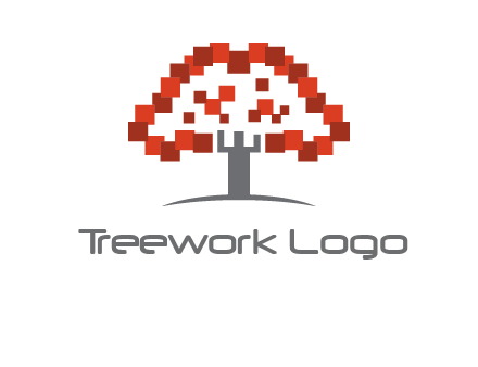 square pixels tree icon