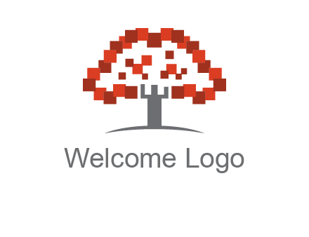 square pixels tree icon