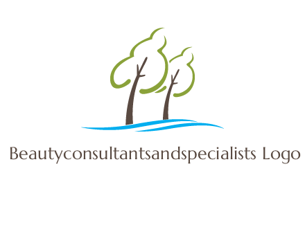 abstract trees and waves logo
