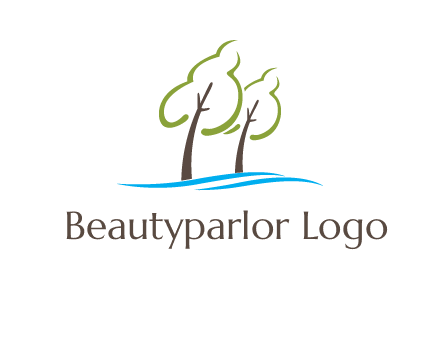 abstract trees and waves logo