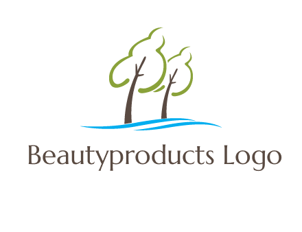 abstract trees and waves logo