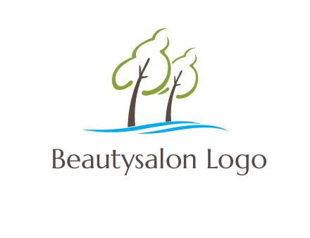 abstract trees and waves logo