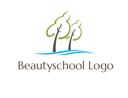 abstract trees and waves logo
