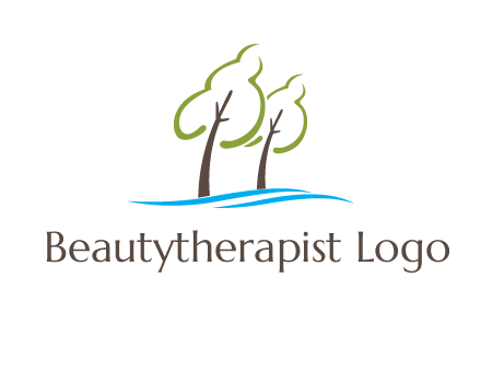 abstract trees and waves logo