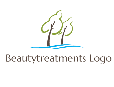 abstract trees and waves logo