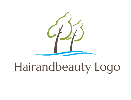 abstract trees and waves logo