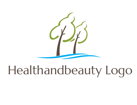 abstract trees and waves logo
