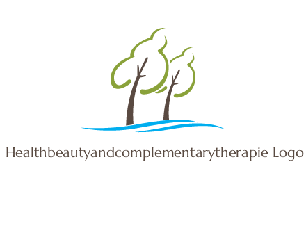 abstract trees and waves logo