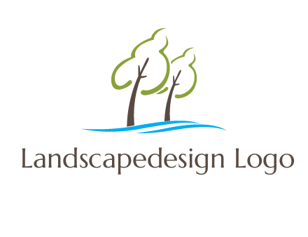 abstract trees and waves logo
