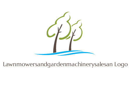 abstract trees and waves logo