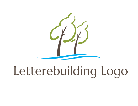 abstract trees and waves logo