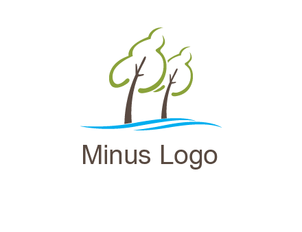 abstract trees and waves logo