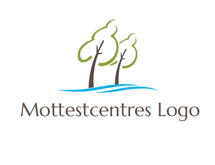 abstract trees and waves logo