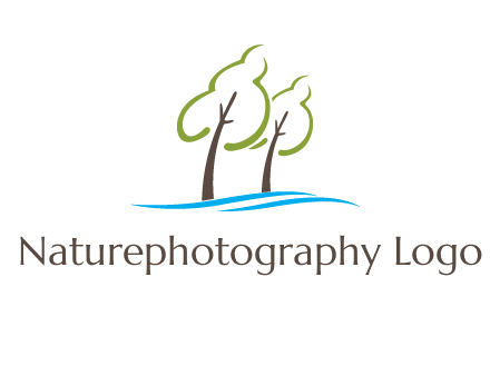 abstract trees and waves logo