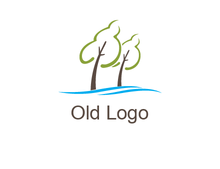 abstract trees and waves logo
