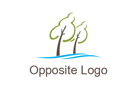 abstract trees and waves logo