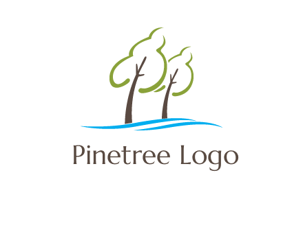 abstract trees and waves logo