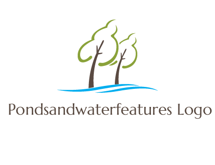 abstract trees and waves logo