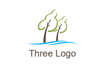 abstract trees and waves logo