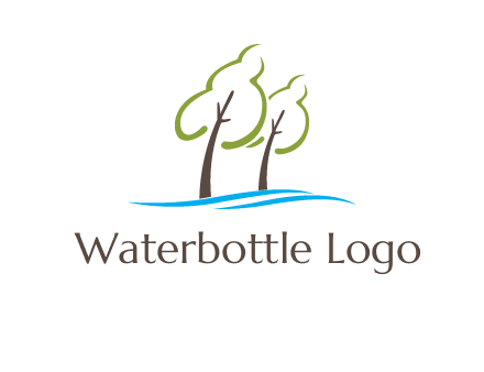 abstract trees and waves logo
