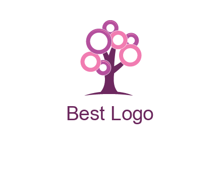 circles on tree logo