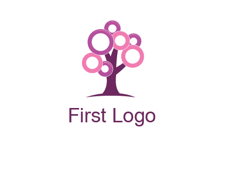 circles on tree logo