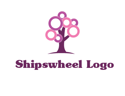 circles on tree logo