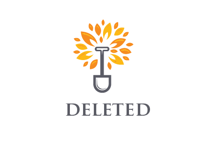 leaves and shovel logo