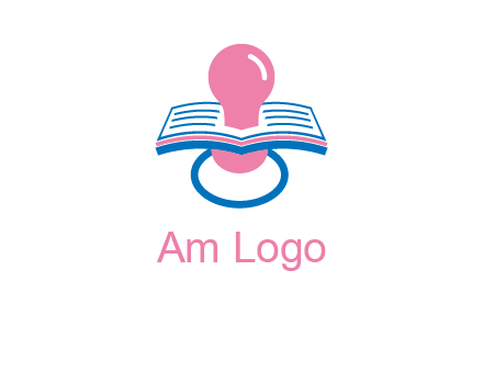 pacifier inserted in a book