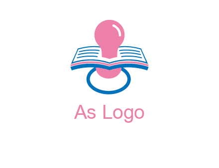 pacifier inserted in a book