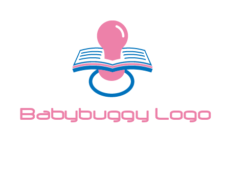 pacifier inserted in a book