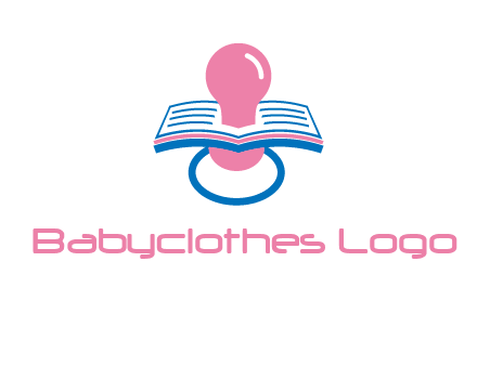 pacifier inserted in a book