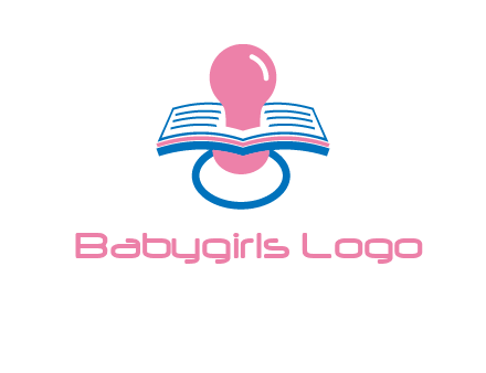 pacifier inserted in a book